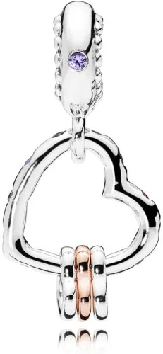Miniatura 2 de MiniJewelry - Abalorio para pulseras de plata de ley diseño de corazón con circonita cúbica