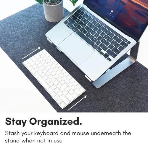 Miniatura 5 de Macally Soporte de aluminio para laptop para escritorio, funciona con todos los MacBook/Pro/Air y portátiles de entre 10 y 17.3 pulgadas, elegante