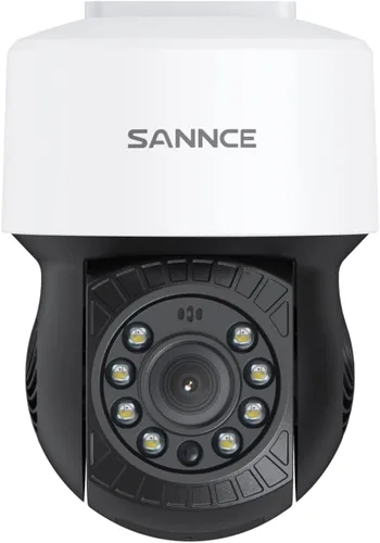 SANNCE Cámara domo 1080P PT, cámara de seguridad exterior panorámica/inclinación de 2MP, visión nocturna de 98.4 ft para sistema de vigilancia CCTV