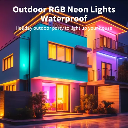Miniatura 7 de iNextStation Tira de Luces LED de Neón de 6.56 pies, Luces de Cuerda LED RGB de Neón con IC Inteligente con Aplicación, Control Remoto