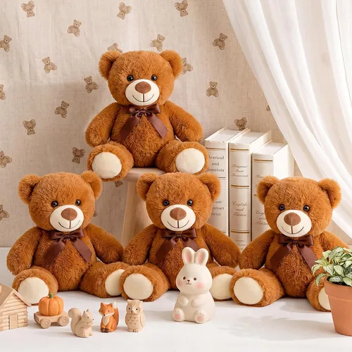 Miniatura 12 de Civaner Paquete de 4 osos de peluche de 14 pulgadas, lindos osos suaves, regalos a granel para mujeres, mejores amigas y novias (azul)
