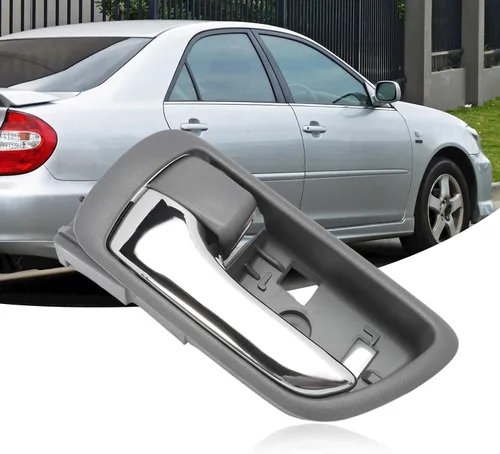 Miniatura 6 de 2 piezas de manijas interiores de puerta cromadas para Camry 2002-2006 lado izquierdo y derecho, manija de puerta gris interior delantera trasera
