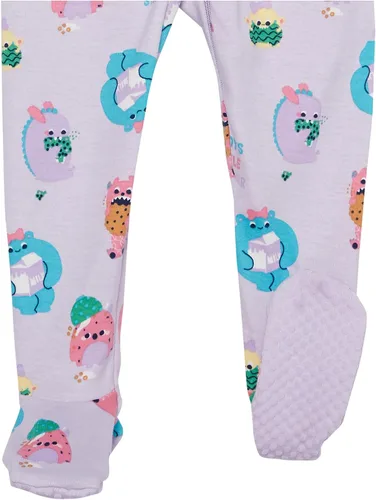 Miniatura 4 de The Children's Place Pijama de una pieza de algodón ajustado para bebé niña Monster