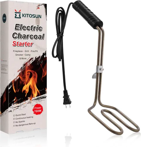 Kitosun Arrancador de carbón eléctrico – Parrilla de barbacoa superior, encendedor de carbón, briquetas de encendido fácil y rápido, sin chispas ni