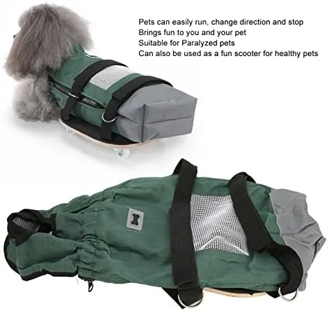Miniatura 4 de Diydeg Silla de ruedas para mascotas para patas traseras, perros paralizados, pecho y extremidades, silla de ruedas alternativa para gatos y perros