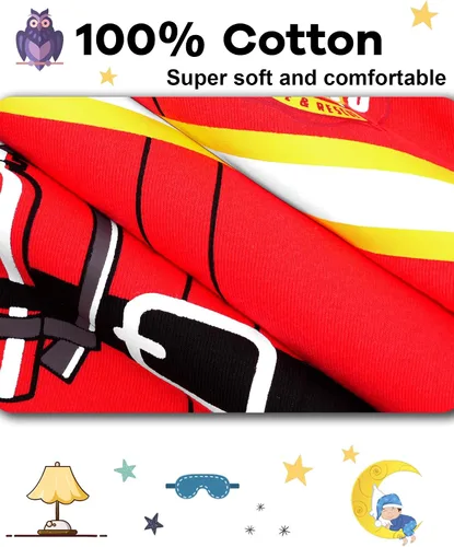 Miniatura 5 de KOBERO Boys Pajamas 4 Pieces Long Set 100% Cotton Sleepwear Size 18 Months-12 Years