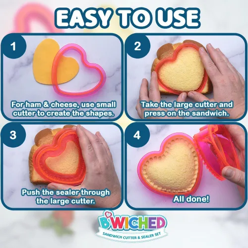 Miniatura 4 de Cortador y sellador de sándwich, para hacer sándwiches sin corteza, ideal para fiambrera y caja de Bento, almuerzo para niños y niñas, cortadores