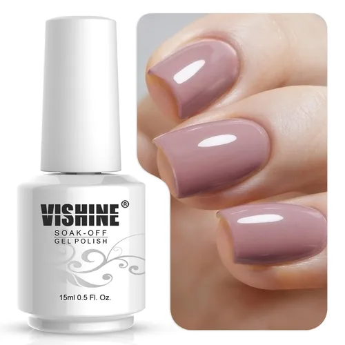 Miniatura 34 de Vishine 15ml de esmalte de uñas en gel blanco lechoso transparente, color desnudo, con acabado de gel de cristal, para quitar con lámpara UV o LED