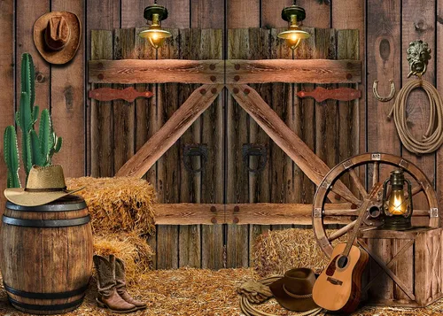 Fondo de madera rústica de vaquero occidental, para casa de granero, fondo de fotografía para niños, niños, fiesta de cumpleaños, decoración de