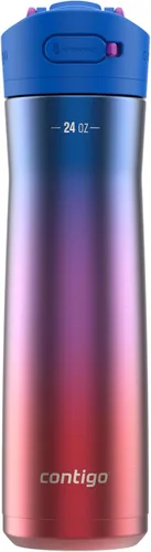 Miniatura 18 de Contigo Ashland 2.0 - Botella de agua a prueba de fugas con bloqueo de tapa y popote inclinado, apta para lavavajillas, tapa intercambiable, 24 Azul