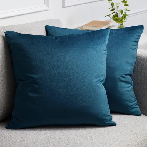 Miniatura 27 de lalaLOOM Juego de 2 fundas de almohada lujosas de terciopelo sedoso, 18 x 18 pulgadas, fundas de almohada decorativas más suaves, cremallera oculta