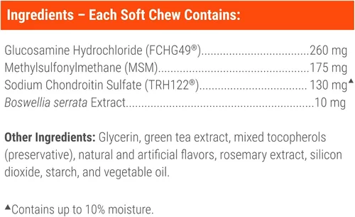 Miniatura 7 de Nutramax Laboratories Cosequin Plus MSM & Boswellia - Masticables suaves de tamaño mini