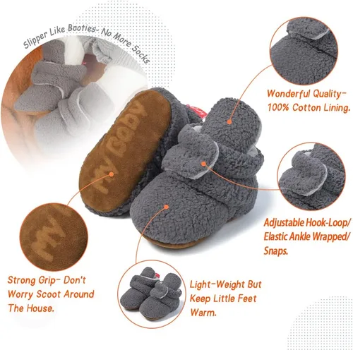 Miniatura 67 de Sawimlgy - Botines de algodón antideslizantes para recién nacido, con agarre, para cuna o para el invierno