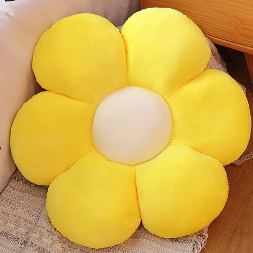 Miniatura 2 de lannery Almohada de felpa con flores, cojín de asiento para el suelo en forma de flor, juguete para leer, habitación, ver la televisión