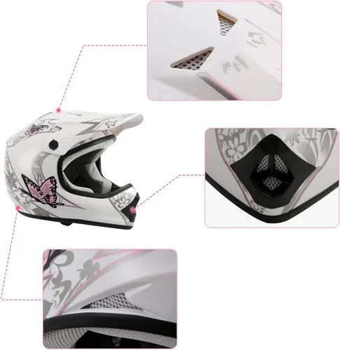Miniatura 5 de TCMT Casco de motocross para jóvenes, certificado por DOT, casco de motocross ATV de cara completa para niños con gafas, guantes y bolsa para casco