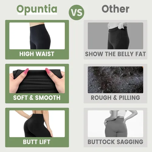 Miniatura 3 de Opuntia Paquete de 5 leggings para mujer, cintura alta, control de abdomen, pantalones de yoga negros suaves para entrenamiento, atletismo