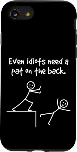 Miniatura 18 de Even Idiots Need A Pat On The Back Funny Stick Man Joke - Funda de regalo para iPhone 17