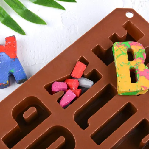 Miniatura 4 de Moldes de letras grandes de silicona con letras para crayón, decoración para hornear pasteles (2)