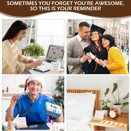 Miniatura 7 de Sieral 6 paquetes de regalos de agradecimiento para empleados para mujeres, decoración de escritorio con letrero inspirador de agradecimiento