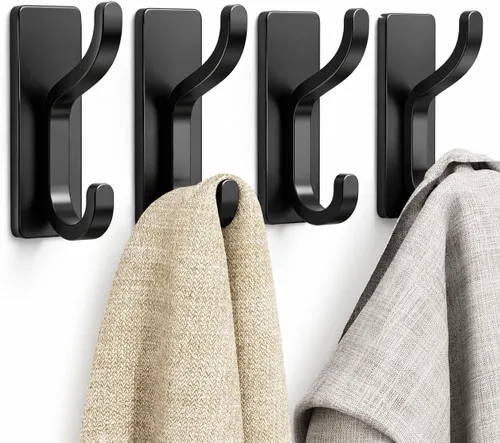 pickpiff Ganchos adhesivos de pared para colgar en la puerta, gancho de metal para colgar toallas, bolso, bata, mochila, chaqueta, ropa, para baño,