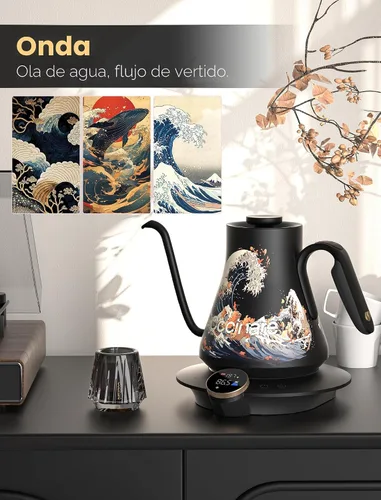 Miniatura 4 de Cocinare Hervidor eléctrico de cuello de cisne, control preciso de temperatura de ±0.5 °F, calentamiento rápido de 1500 W, café y té, acero
