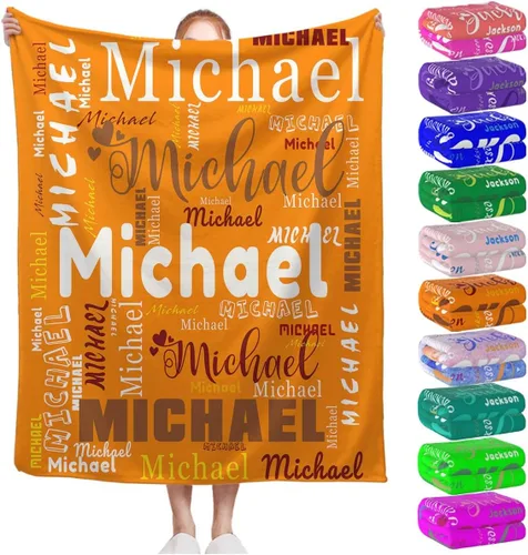 Miniatura 29 de Manta personalizada con nombre para niños, niñas, niños, adultos, hombres y mujeres, mantas personalizadas con nombre, regalos personalizados