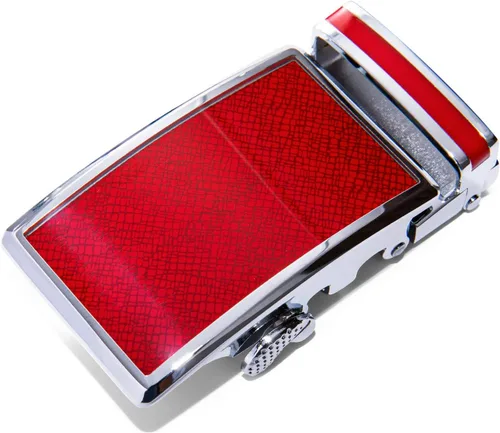 Miniatura 3 de YOHOWA Cinturón de hebilla de oro para hombre, cinturón de piel de vaca, hebilla de trinquete automática, sin agujeros, color negro para jeans, caja