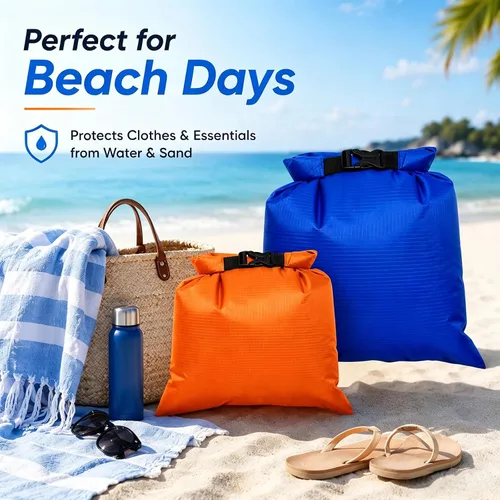 Miniatura 6 de TRENDBOX Kit de bolsa seca impermeable con parte superior enrollable, bolsa de compresión de almacenamiento, organizador de embalaje Poch