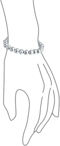 Miniatura 2 de Bling Jewelry Simple Plain Round Stackable .925 Sterling Silver Bead Ball Strand Stretch Bracelet For Women 6 8 10 MM 7.5 8 8.5 9 Inch