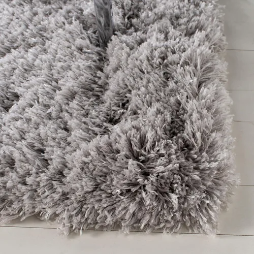Miniatura 4 de SAFAVIEH Polar Shag Collection - Alfombra para pasillo, 2 pies 3 pulgadas x 12 pies, color plateado, diseño glamour sólido, no desprende pelusa