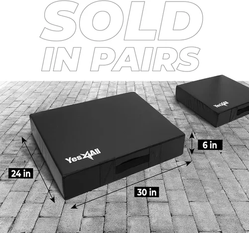 Miniatura 2 de Yes4All Almohadillas silenciadoras/almohadillas de levantamiento de pesas con cubierta de PVC y asas de fácil transporte - Se venden