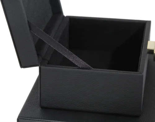 Miniatura 7 de HofferRuffer - Cajas de joyería de piel sintética, juego de 2 piezas de cajas decorativas de almacenamiento con accesorios organizadores y herrajes