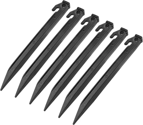 Litoexpe Estacas de plástico de 9 pulgadas, 16 estacas de tierra resistentes, estacas duraderas para tienda de campaña, estacas resistentes para