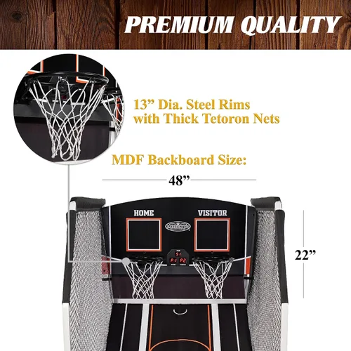 Miniatura 3 de Juego de baloncesto arcade de colección urbana de Barrington Billiards con anotación electrónica y set de baloncesto de 17,8 cm, blanco