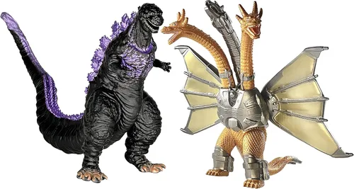 TwCare Juego de 2 figuras de acción de juguete legendarias Shin Monster vs Mecha King Ghidorah, articulaciones movibles, serie de películas, Mecha