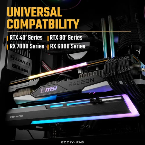 Miniatura 2 de EZDIY-FAB Soporte Abrazadera para GPU ARGB de 5V, Refuerzo de Soporte para Tarjeta Gráfica GPU, Soporte para Tarjeta de Video, Estructura