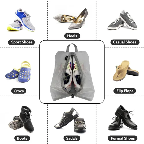 Miniatura 5 de Luvsusu Bolsas de zapatos esenciales de viaje, resistentes al agua, para hombres y mujeres, organizador portátil de almacenamiento de zapatos