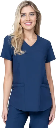 Miniatura 2 de Conjunto de uniforme médico para mujer, con 7 bolsillos, elástico en 4 direcciones, para enfermera, dentista, Elements Select ES2956