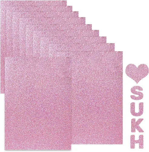 Miniatura 12 de Papel de cartulina con purpurina negra de Sukh - Cartulina con purpurina para manualidades A4 gruesa, colores para Halloween, Navidad, San Valentín