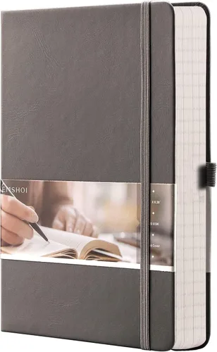 Miniatura 15 de EMSHOI - Cuaderno de puntos, 256 páginas A5, cuadrícula de puntos, papel grueso de 120gsm, 16 páginas perforadas, piel sintética suave, bolsillo