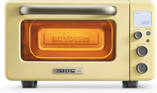 Miniatura 8 de BUYDEEM Horno tostador T103 de 12 cuartos de galón, no necesita precalentamiento, 7 modos de cocción, mini horno tostador retro con rejilla