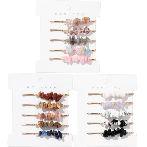 Juego de 15 horquillas de cristal para el cabello, accesorios decorativos para el cabello para mujer, horquillas coloridas