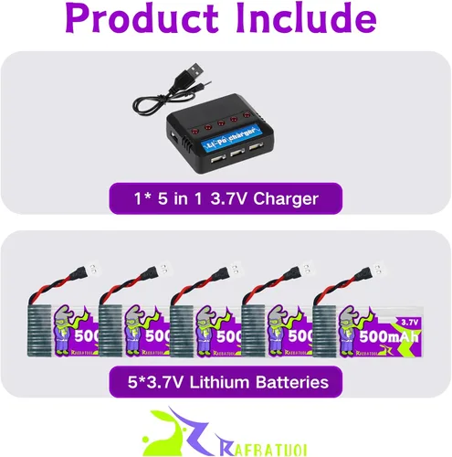 Miniatura 6 de Batería LiPo de 500mAh 3.7V 702035 con Molex XH2.54/Molex Plug,Compatible con DEERC F35, para LEAMBE P-40 Warhawk/Holystone/LEAMBE P-40 Warhawk RC