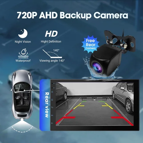 Miniatura 6 de Haudio Estéreo de auto de doble DIN de 9 pulgadas con Apple CarPlay/Android Auto, pantalla táctil HD con Octa-Core, Mirror Link, 4+64GB, BT 5.1