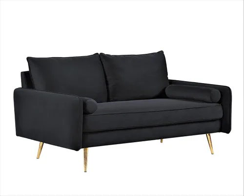 Miniatura 4 de Container Furniture Direct Kent - Sofá biplaza moderno, estilo europeo, de terciopelo, con patas cónicas, estilo vintage y diseño elegante, sofá