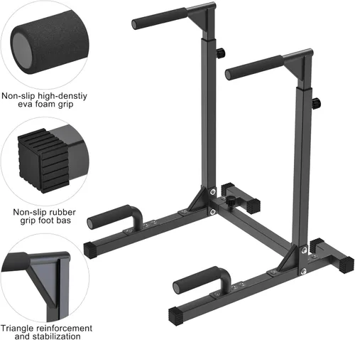 Miniatura 3 de SELEWARE Heavy Duty Dip Bar, Adjustable Width & Height Dip Station Home Gym Fitness Equipment, 800lbs Capacity, Multifunctional Strength Training