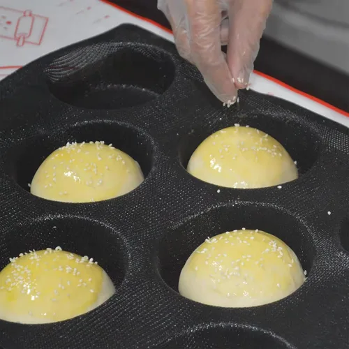 Miniatura 5 de Masteymoh Molde de malla de silicona para hamburguesas, molde de bollo de 20 cavidades con agujeros para bollos sin gluten