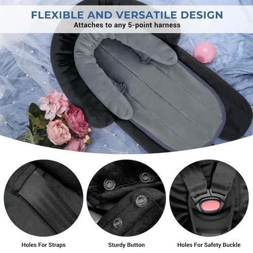 Miniatura 5 de COOLBEBE Nuevo Juego de Soporte para Cuerpo de Bebé y Fundas para Correas para Recién Nacido, Bebé y Niño Pequeño - Almohadillas de Cojín Extra