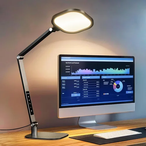 Lámpara de escritorio LED LitONES para hogar/oficina, iluminación de 15W para computadora y zoom con CRI >95, función de memoria y temporizador,