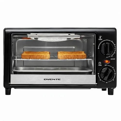 OVENTE Horno tostador de encimera de 8L con temporizador de 60 minutos, control de temperatura ajustable, bandeja para hornear fácil de limpiar,
